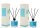 2er Set DOCKS Raumduft Set 110ml Diffuser mit Duftst&auml;bchen &ndash; Lufterfrischer Duft Blaues Eis