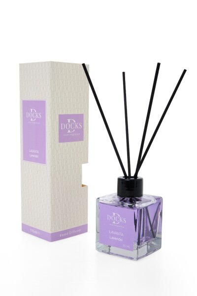 DOCKS Raumduft Diffuser mit St&auml;bchen &ndash; Verschiedene D&uuml;fte zur Wahl, 110ml Lavendel