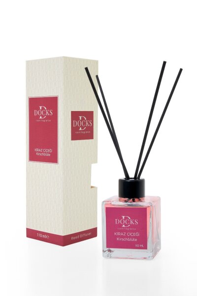 DOCKS Raumduft Diffuser mit St&auml;bchen &ndash; Verschiedene D&uuml;fte zur Wahl, 110ml Kirchbl&uuml;te